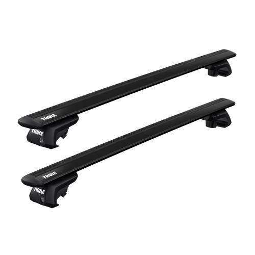 Thule Raised Rail WingBar Evo Black Dachtrger f. Chevrolet Spark mit Reling, Bj. 2010-2015, 5-Trer Schrgheck
