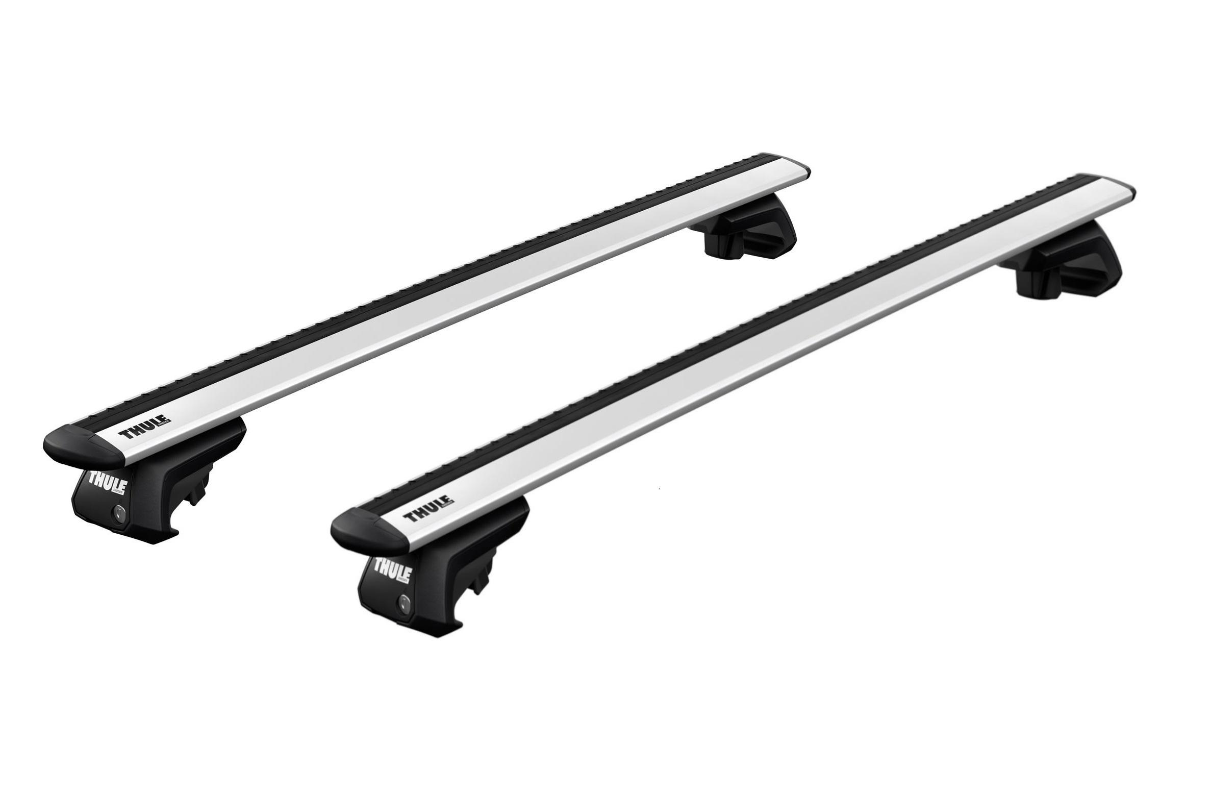 Thule Dachträger Grundträger Gepäckträger Relingträger Wingbar Raised Rail  Evo Set Silber 7104 7112