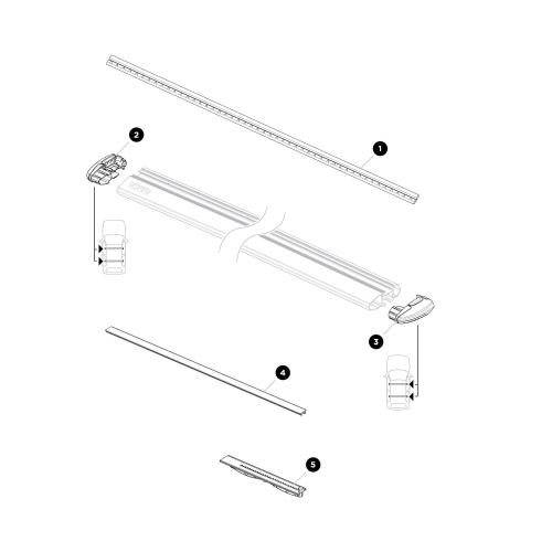 Thule Gummi Gummiprofil Gummileiste Antirutschprofil Abdeckleiste f. T-Nut WingBar Evo #52989