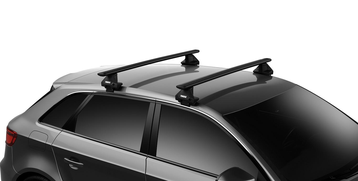 Thule Clamp WingBar Evo Black Dachträger f. Opel Astra K Sports Tourer mit  integrierter Reling, 2016-, 5-Türer Kombi